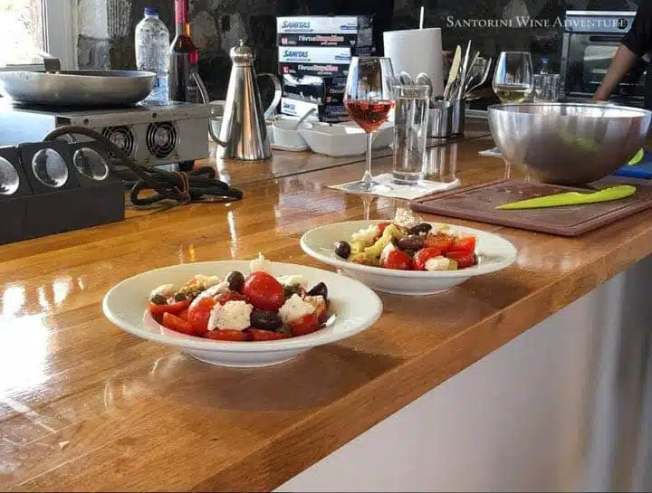 Private Santorini Cooking Class Tour with Wine Tasting