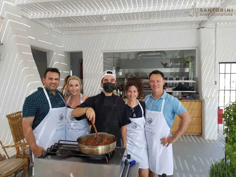 Private Santorini Cooking Class with Wine Tasting Tour