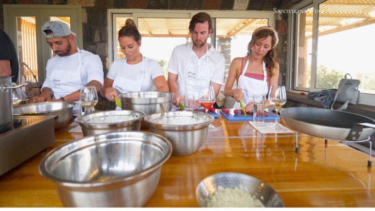 Private Santorini Cooking Class with Wine Tasting Tour